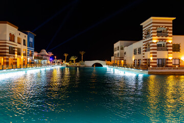 Port Ghalib Marsa Alam. Nocne życie portu.