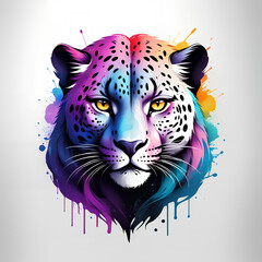 colorful leopard face