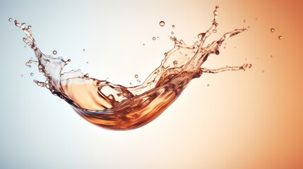 Orange water splash isolated on gradient background. 3d rendering, illustration Generative AI