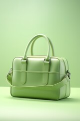 Minimal Style Luggage Bag on Light Green Background AI Generated