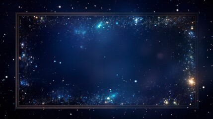 Abstract starry background with frame and space for text. illustration. Generative AI