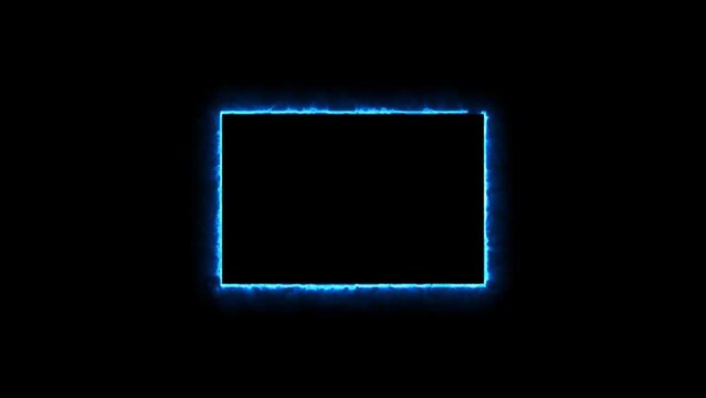Abstract glowing neon squire frame animation in retro style. Seamless looping background UHD 4K video 
