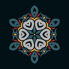 Modern mandala art vector design with a beautiful mix of colors, suitable for all advertising design needs, both for business card designs, banners, brochures and others. EPS format files