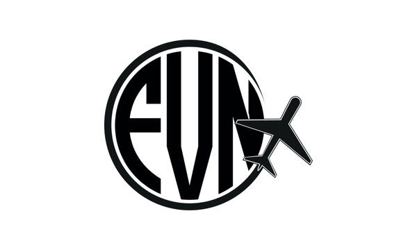 FVN three initial letter circle tour & travel agency logo design vector template. hajj Umrah agency, abstract, wordmark, business, monogram, minimalist, brand, company, flat, tourism agency, tourist