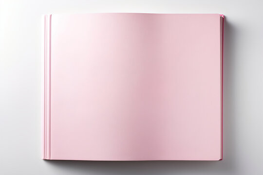 A pink book cover mockup isolated on white background.