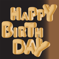 Obraz premium hand holding a golden word, HAPPY BIRTHDAY WISH BACKGROUND 