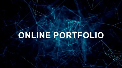 Animated futuristic texts about Graphic Design Portfolio Online, Graphic design and online portfolio services