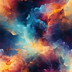 Delicate Modern Galaxy Seamless Abstract Oil Painting AI Generated