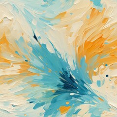 Fototapeta na wymiar Abstract Minimalist Snowflakes Seamless Oil Painting AI Generated