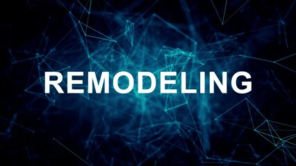 Animated futuristic texts about House Renovation Services, House renovation and remodeling services