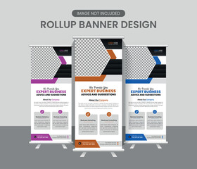 Vector Modern Corporate rollup banner and rack card design template