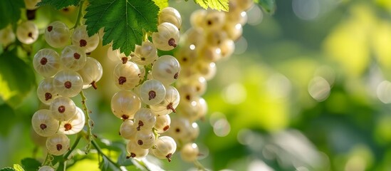 Close Up of White Currant in Garden: Stunning White Currant Garden Close Up Reveals Exquisite Details
