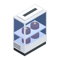 Modern isometric icon of cake counter 