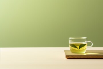 Refreshing Green Tea on Minimal Table Top AI Generated