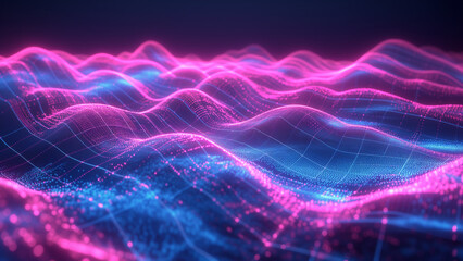 Animated Holy Geometry: Neon Grid Waves in 3D