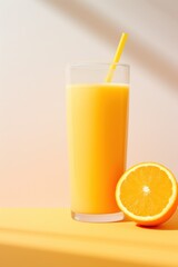 Refreshing glass of chilled orange juice AI Generated