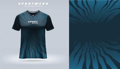 Sports t-shirt jersey design concept vector blue line, sport jersey texture pattern grunge vector illustration for sublimation, for esport, motocross, cycling, fishing, soccer, gaming, racing © Jersco