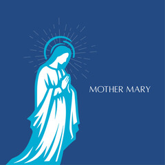 Mother Mary, Mother of God, Bible, Jesus Christ Vector Art