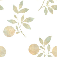 branch with oranges, seamless abstract pattern for design