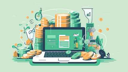 Illustration personal finance management, with tips and tricks presented through engaging graphics and memorable icons.