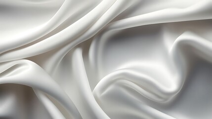 White silk silky satin fabric elegant extravagant luxury wavy shiny luxurious shine drapery background wallpaper seamless abstract showcase backdrop artistic design presentation material texture - obrazy, fototapety, plakaty