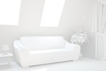 Modern interior design. 3D illustration