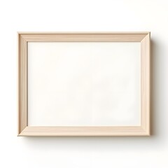 Leerer Bilderrahmen Mockup Vorlage / Holz Bilderrahmen / Heller Rahmen auf weißem Hintergrund / Ai-Ki generiert