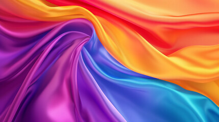 Obraz premium Blue-purple, red-orange, and yellow-green silk background vector presentation design