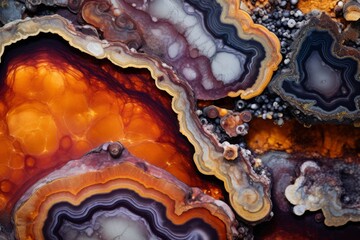 Fototapeta premium Vibrant Agate Gemstone Close-Up Texture