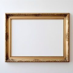 Goldener Bilderrahmen an einer Wand / Rahmen / Bild / Wandbild / Bilderrahmen Mockup / Ai-Ki generiert
