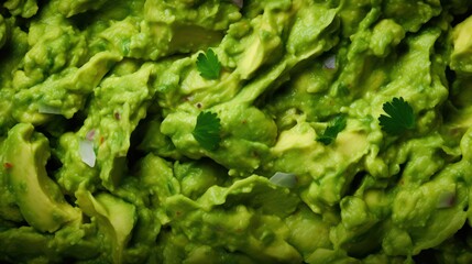 Extreme Closeup of Guacamole Bowl - Highly Detailed Minimal Style Overhead View AI Generated