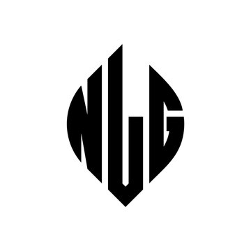 NLG circle letter logo design with circle and ellipse shape. NLG ellipse letters with typographic style. The three initials form a circle logo. NLG circle emblem abstract monogram letter mark vector.