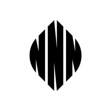 NNN circle letter logo design with circle and ellipse shape. NNN ellipse letters with typographic style. The three initials form a circle logo. NNN circle emblem abstract monogram letter mark vector.