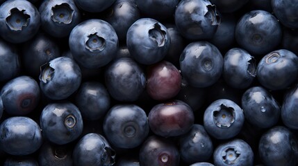 Extreme Closeup of Bilberries: Highly Detailed Minimal Style Overhead View AI Generated - obrazy, fototapety, plakaty