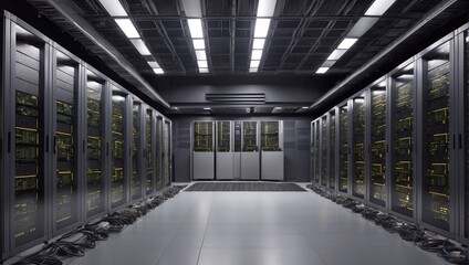 Data center and network devices in high performance operation.