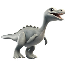 Cute plesiosaurus dinosaur cartoon with white background create by Ai