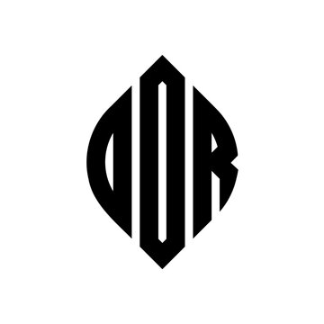 ODR circle letter logo design with circle and ellipse shape. ODR ellipse letters with typographic style. The three initials form a circle logo. ODR circle emblem abstract monogram letter mark vector.