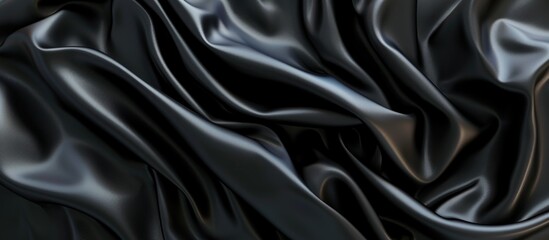 Fototapeta premium Silky grained black leather material with abstract black matter as a backdrop, perfect for design and decoration. 3D rendered illustration.