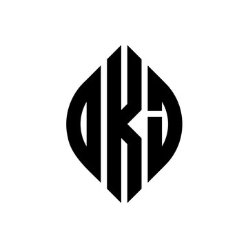 OKJ logo. OKJ letter. OKJ letter logo design. Initials OKJ logo linked with circle and uppercase monogram logo. OKJ typography for technology, business and real estate brand.