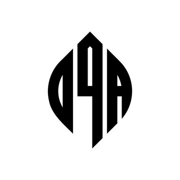 OQA circle letter logo design with circle and ellipse shape. OQA ellipse letters with typographic style. The three initials form a circle logo. OQA circle emblem abstract monogram letter mark vector.