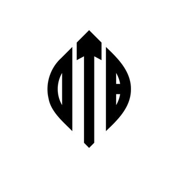 OTB circle letter logo design with circle and ellipse shape. OTB ellipse letters with typographic style. The three initials form a circle logo. OTB circle emblem abstract monogram letter mark vector.