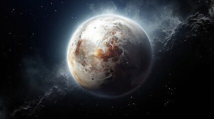 Pluto Planet in Space. Celestial, Cosmic, Solar System, Astronomy, Universe, Galactic, Planetary
