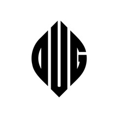 OUG circle letter logo design with circle and ellipse shape. OUG ellipse letters with typographic style. The three initials form a circle logo. OUG circle emblem abstract monogram letter mark vector.