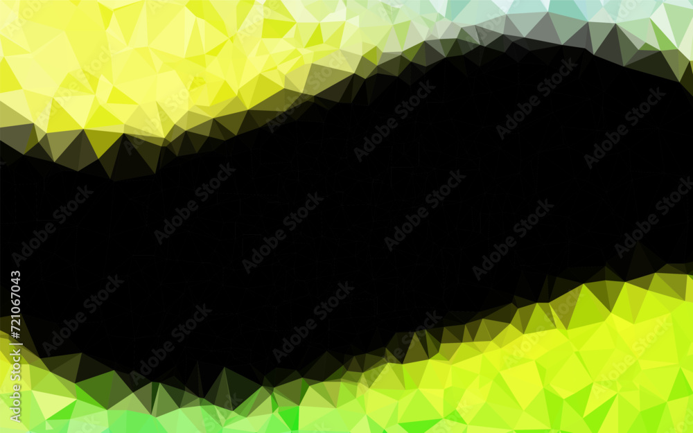 Poster light green, yellow vector shining triangular pattern. an elegant bright illustration with gradient.