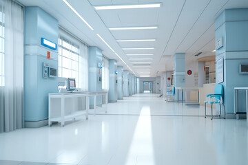 The decoration of the nursing staff's desks inside the new hospital building is beautiful and pleasing to the eye.
