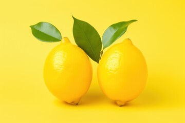 Minimalistic Composition of Lemons on Yellow Background AI Generated