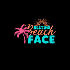 resting beach face SVG