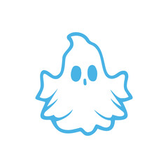 Blue Scarry Ghost Illustration