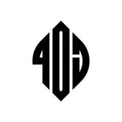 QOJ logo. QOJ letter. QOJ letter logo design. Initials QOJ logo linked with circle and uppercase monogram logo. QOJ typography for technology, business and real estate brand.