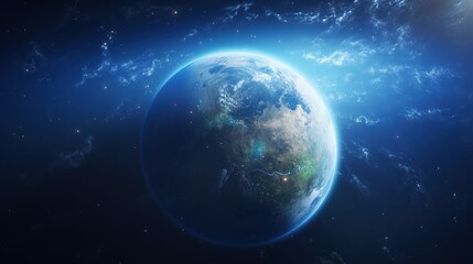 Obraz na płótnie Canvas Earth Planet in Space. Celestial, Cosmic, Solar System, Astronomy, Universe, Galactic, Planetary 